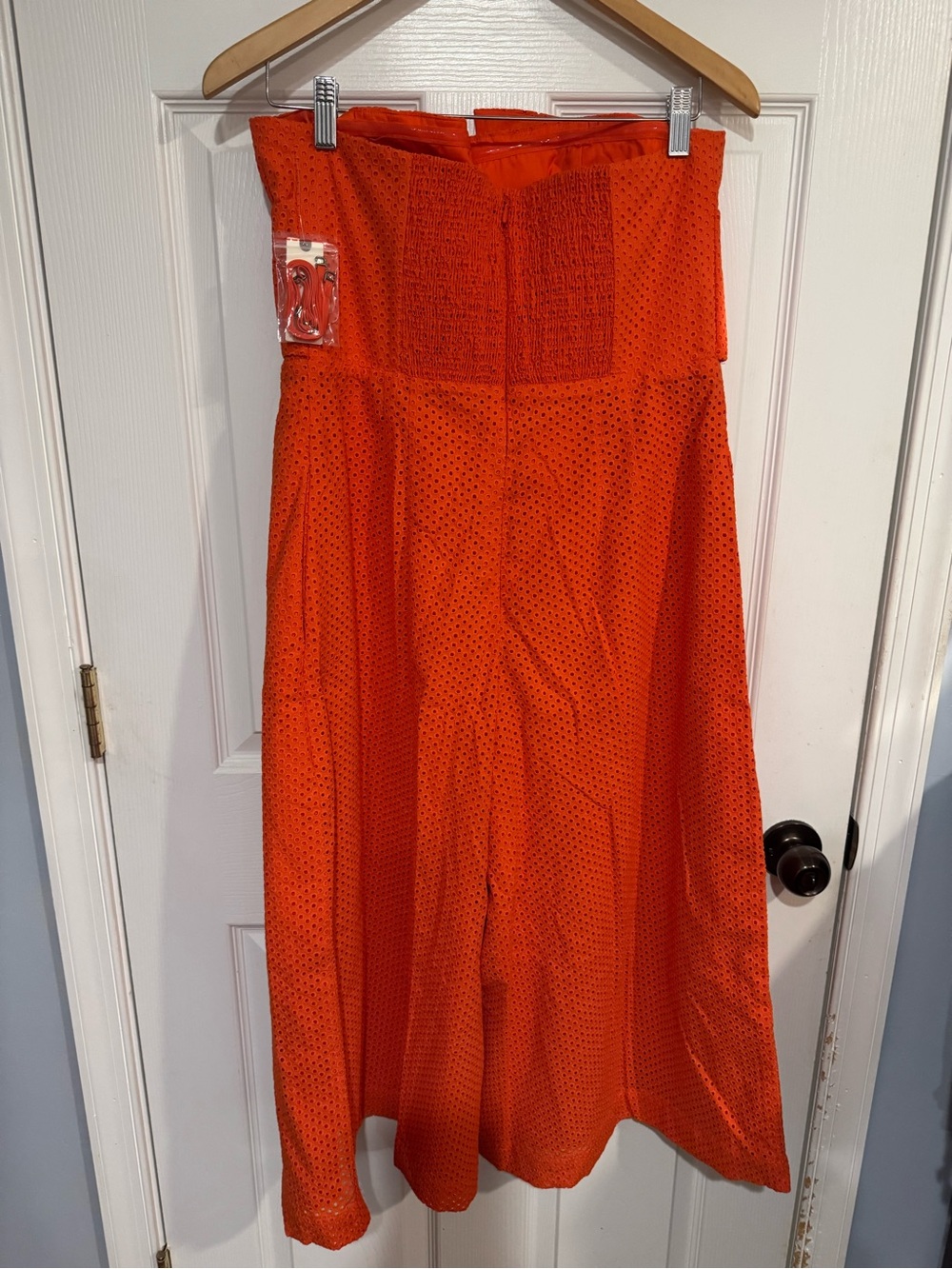 Anthropologie Tie Front Eyelet Jumpsuit - Picture 12 of 15